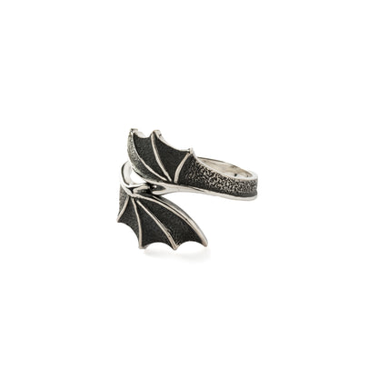 Silver Bypass Dragon Wing Ring