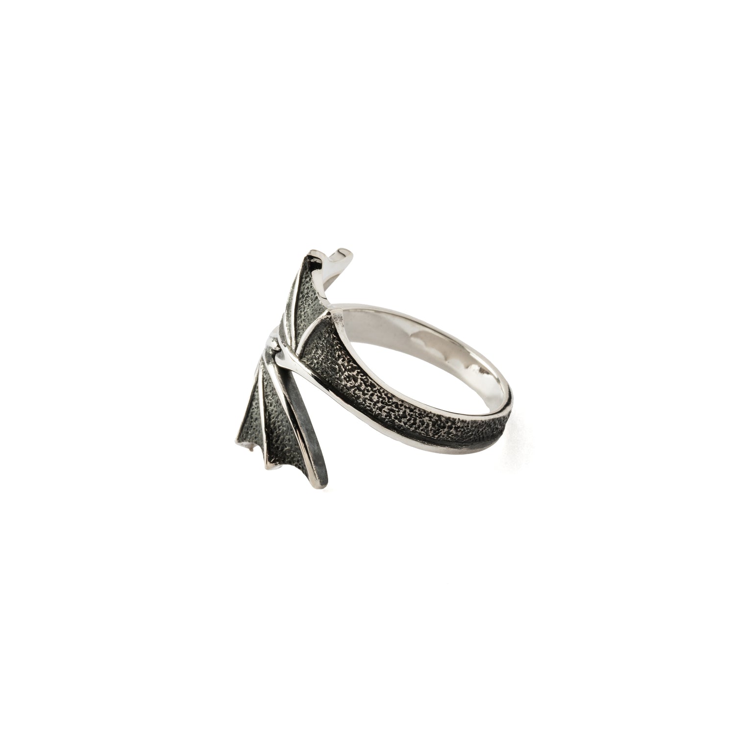 Silver Bypass Dragon Wing Ring