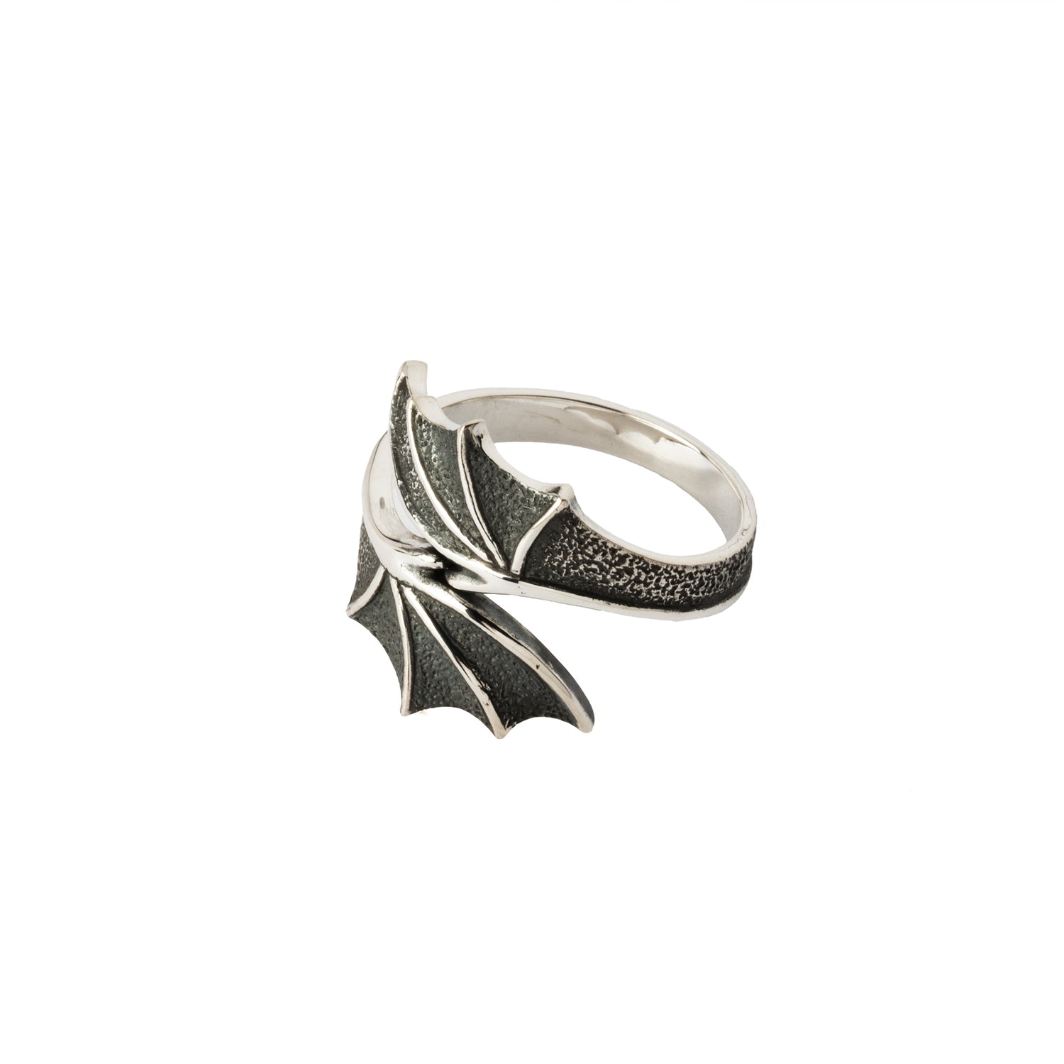 Silver Bypass Dragon Wing Ring