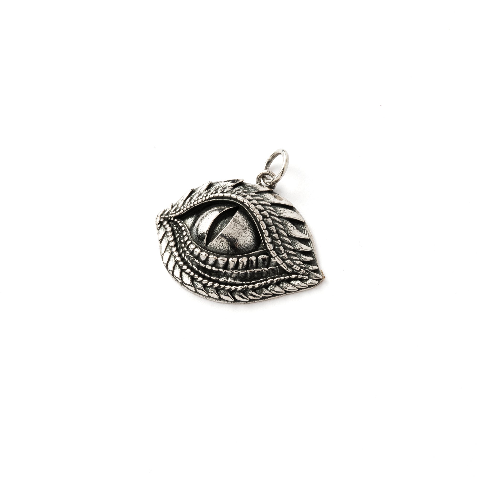Silver Dragon Eye Charm Necklace