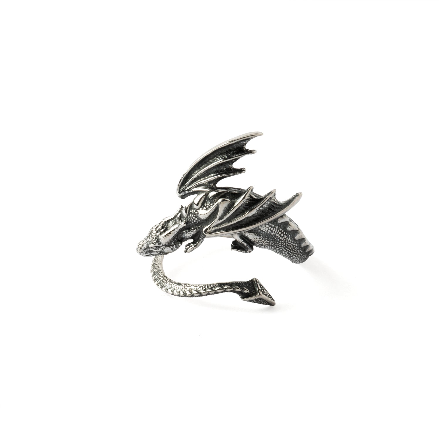 Silver Dragon Adjustable Wrap Ring 
