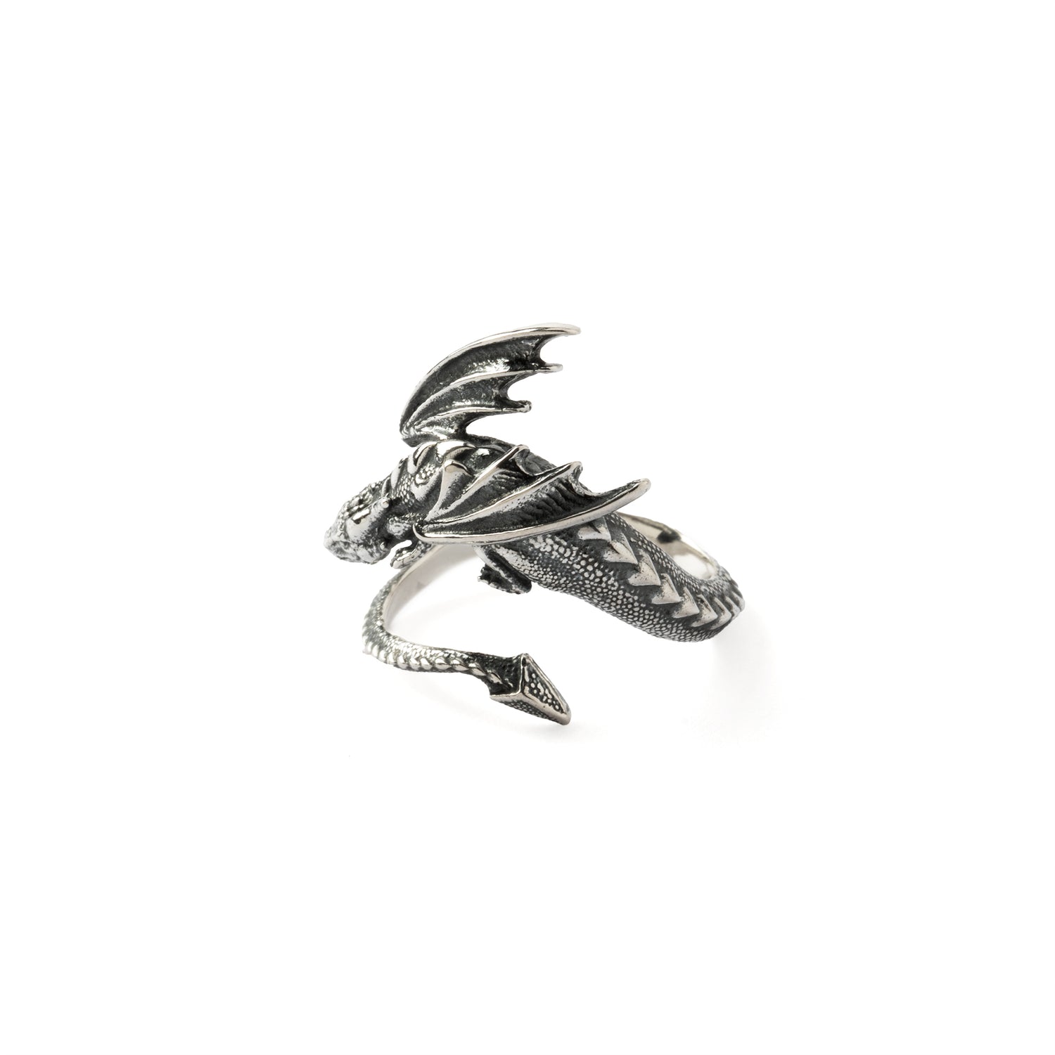 Silver Dragon Adjustable Wrap Ring 