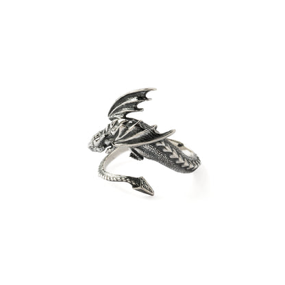 Silver Dragon Adjustable Wrap Ring 
