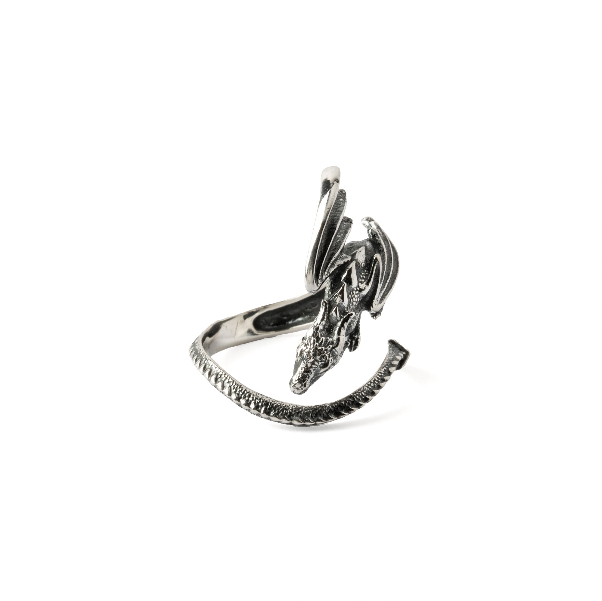Silver Dragon Adjustable Wrap Ring 