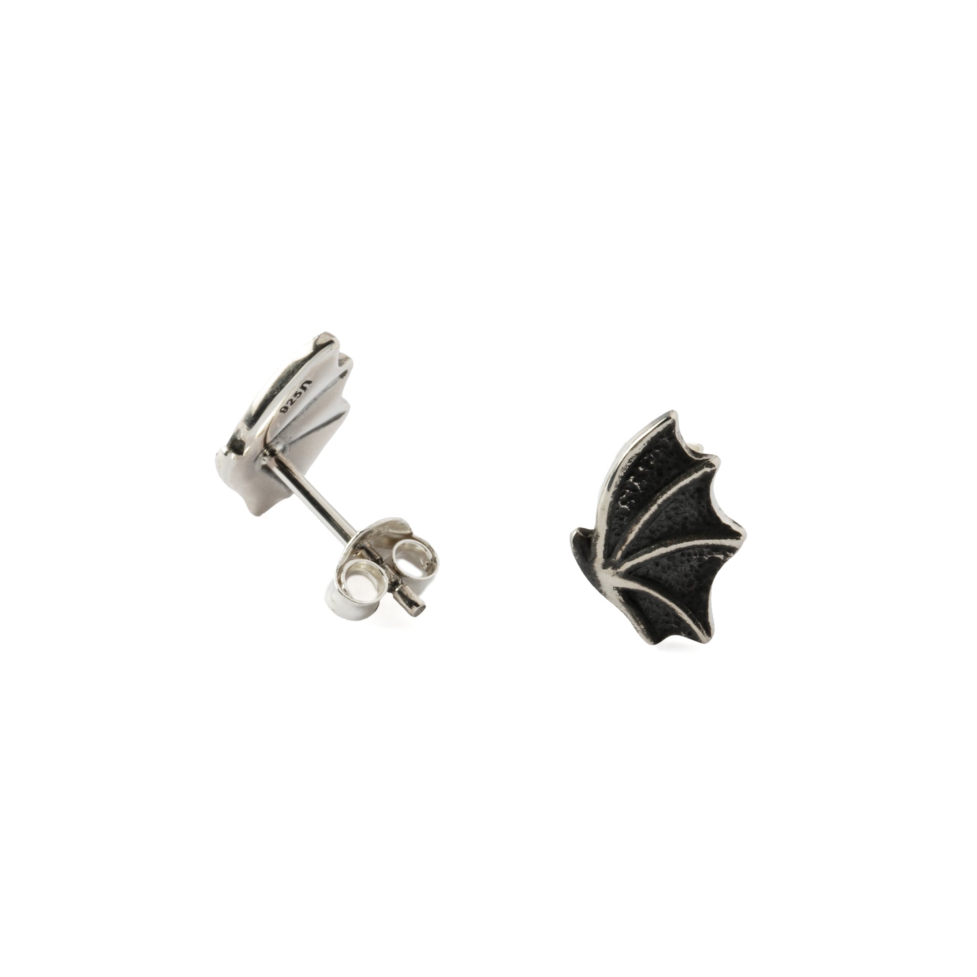 Silver Dragon Wings Studs