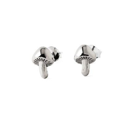 Silver Mushroom Charm Studs