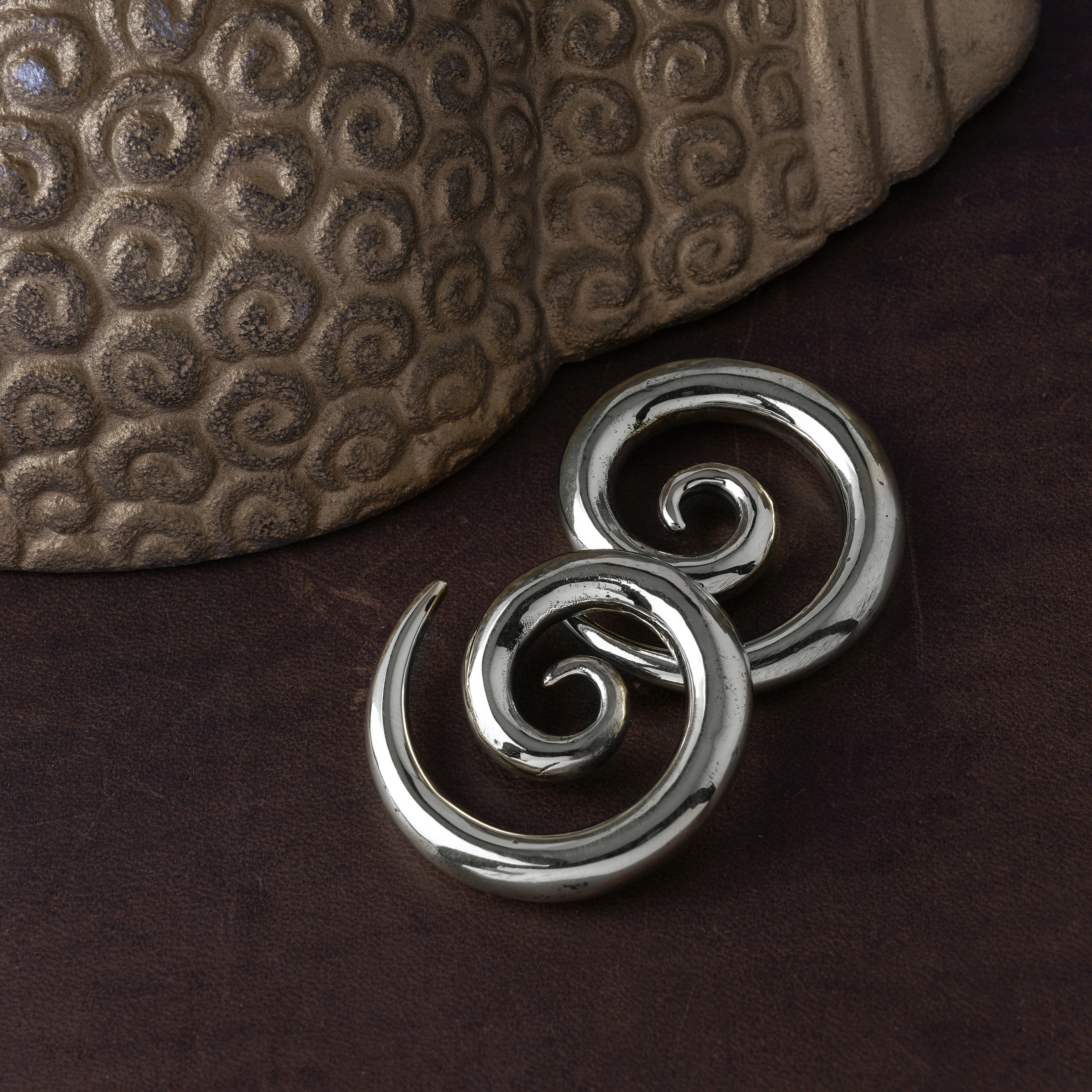 Koru Silver Gauge Earrings