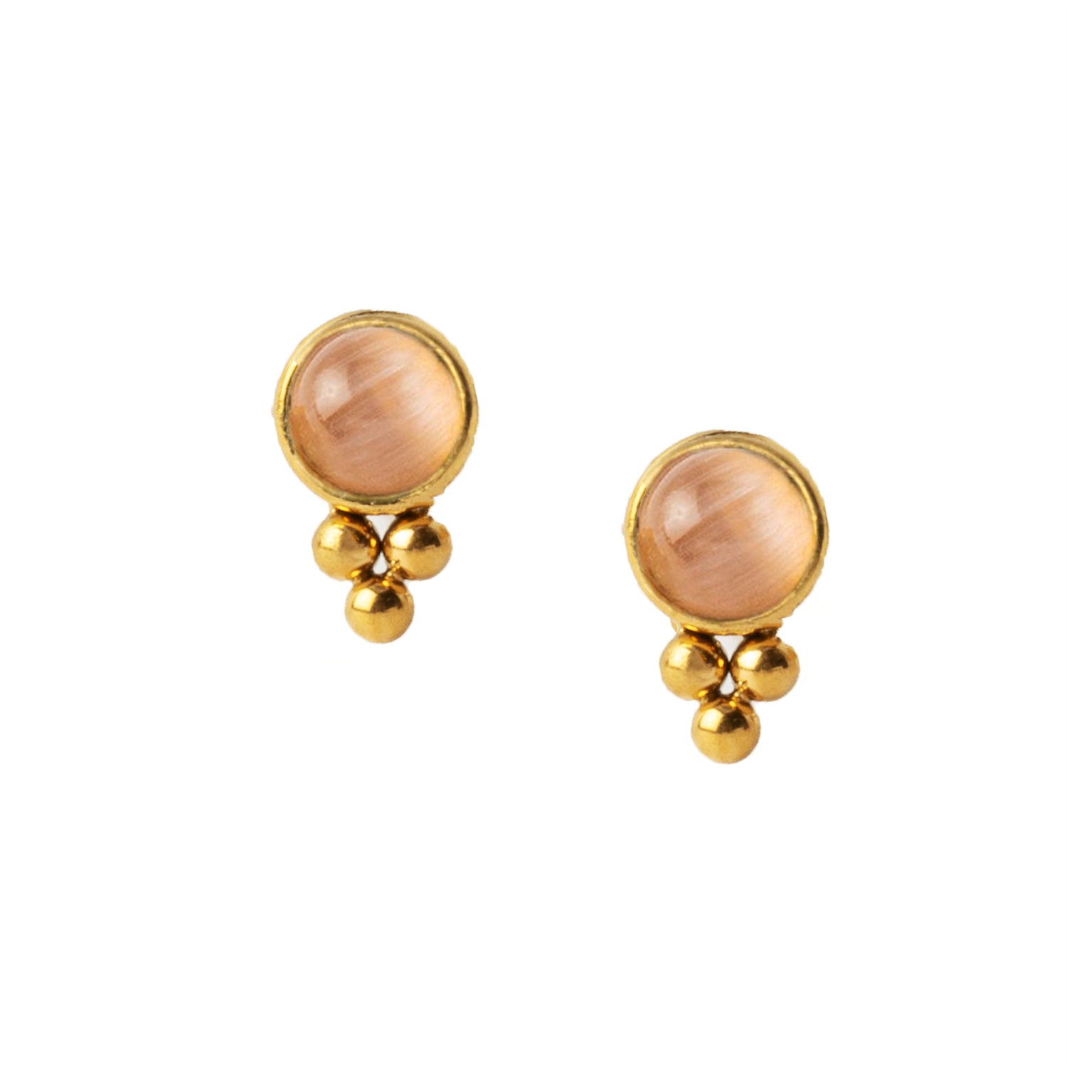 Siti Golden Ear Studs with Cat Eye