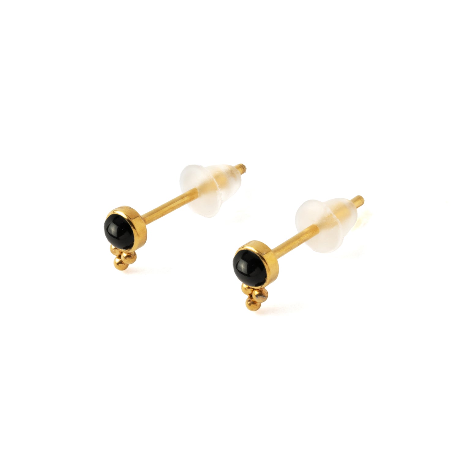 Siti Golden Ear Studs with Onyx