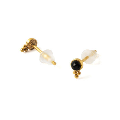 Siti Golden Ear Studs with Onyx