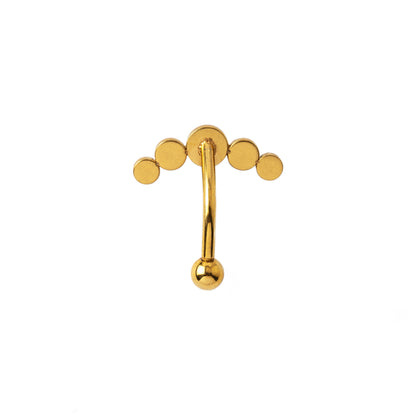 Siti Golden Navel Piercing with Onyx back side view