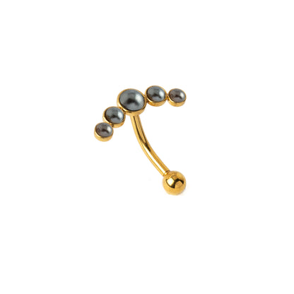 Siti Golden Navel Piercing with Pearl right side view