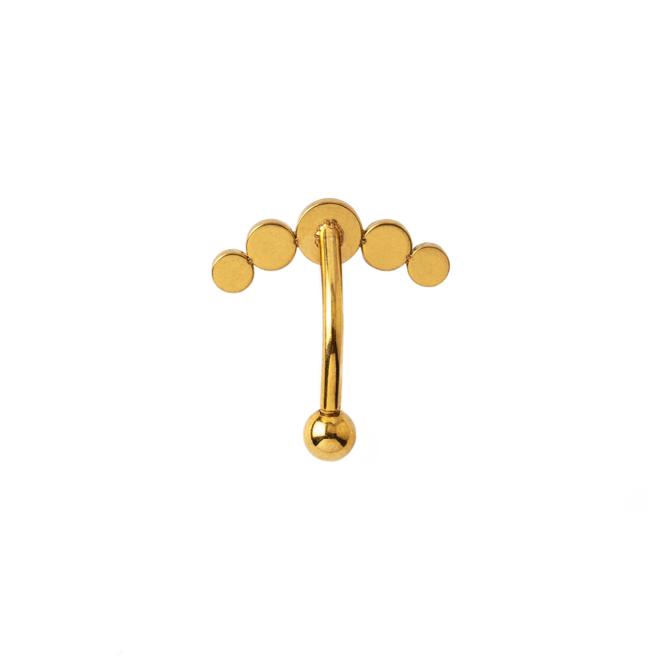 Siti Golden Navel Piercing with Pearl back view