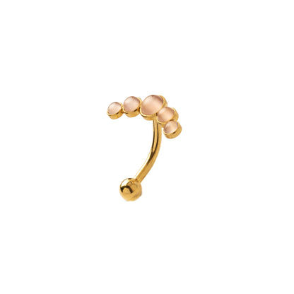 Siti Golden Navel Piercing with Rose Cat Eye right side view