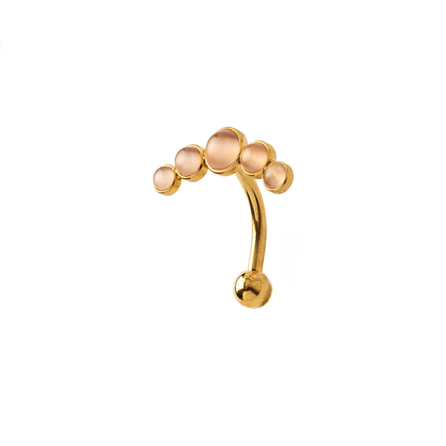 Siti Golden Navel Piercing with Rose Cat Eye side view