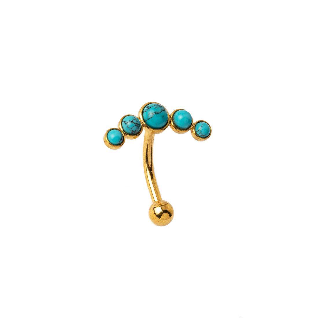 Siti Golden Navel Piercing with Turquoise right side view