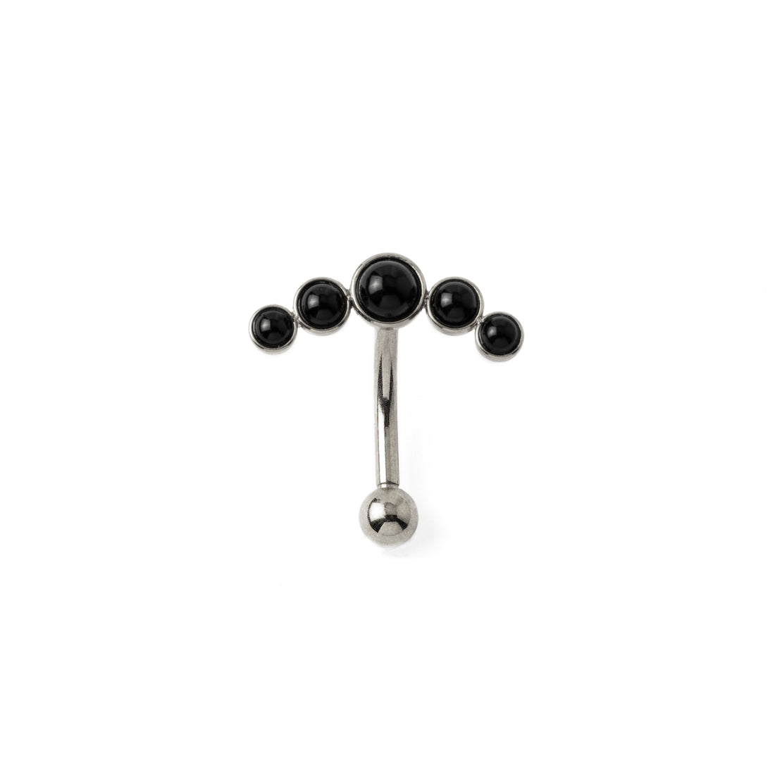 Siti Navel Piercing with Onyx frontal view