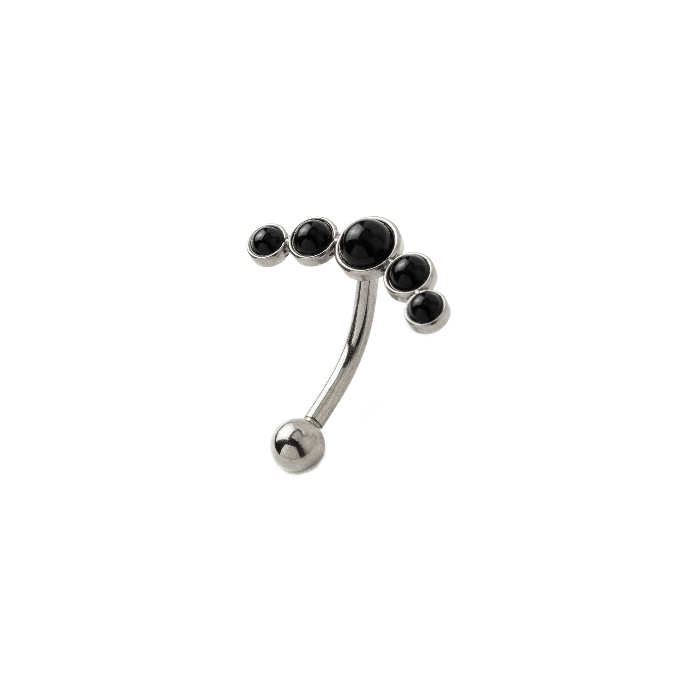 Siti Navel Piercing with Onyx left side view