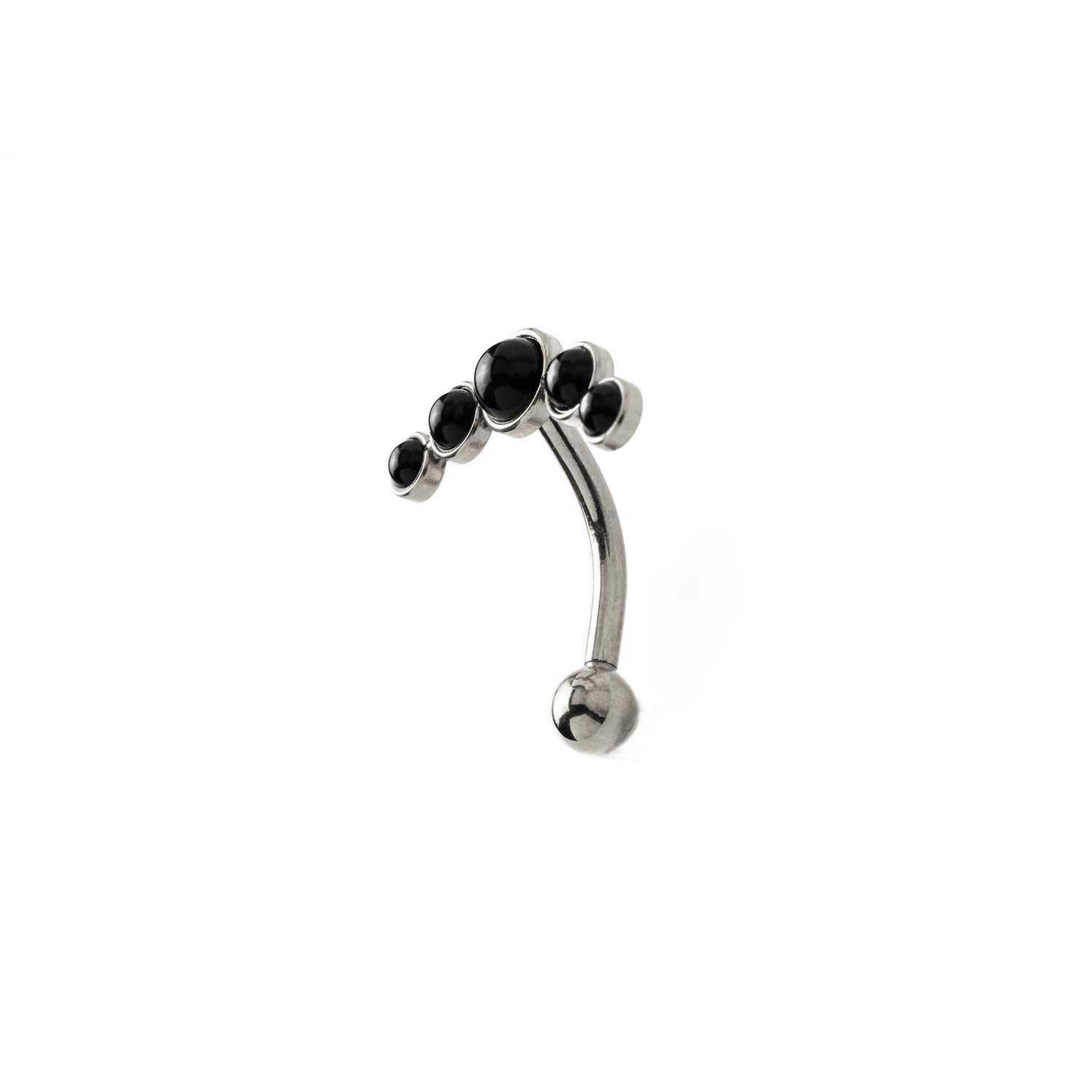 Siti Navel Piercing with Onyx side view