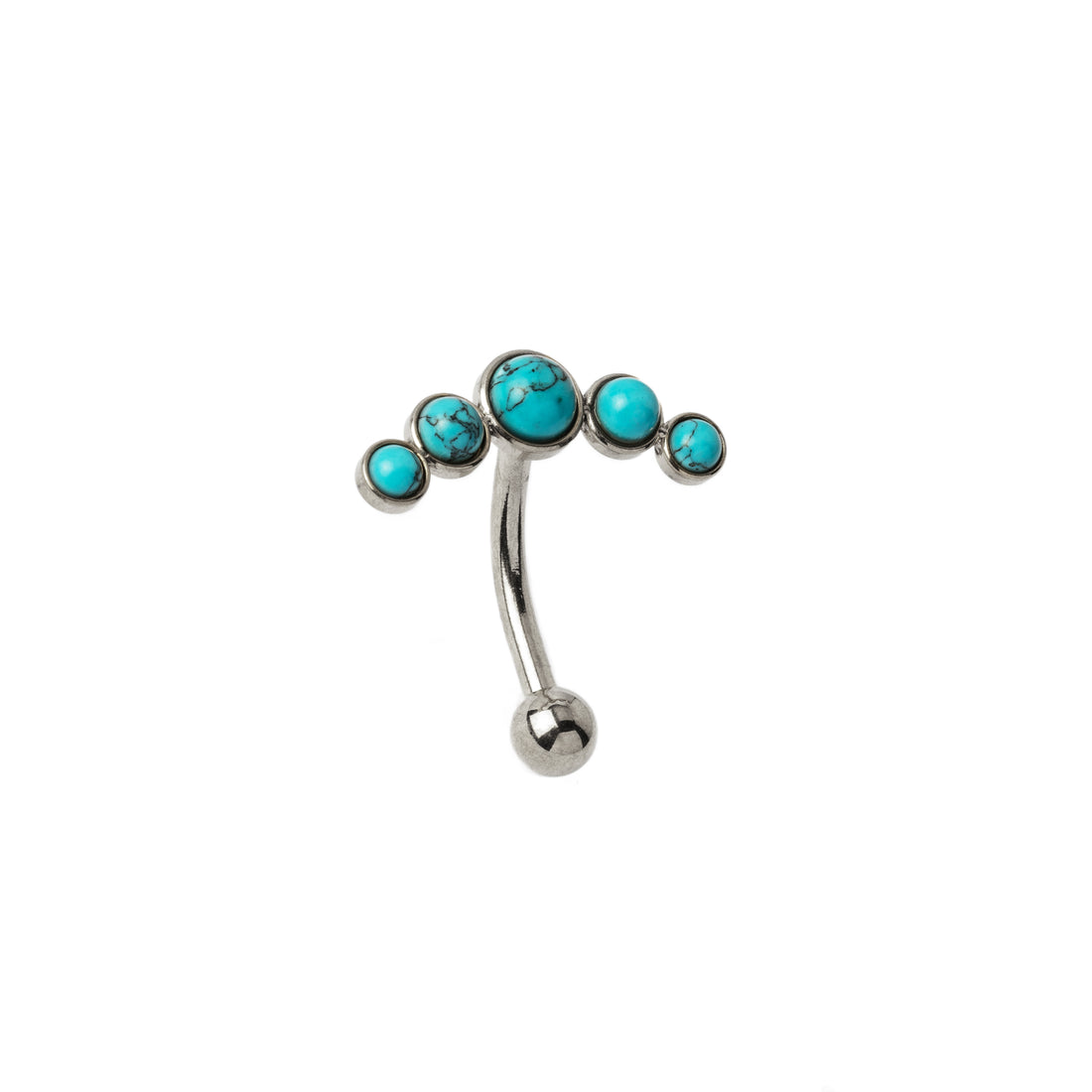 Siti Navel Piercing with Turquoise right side view