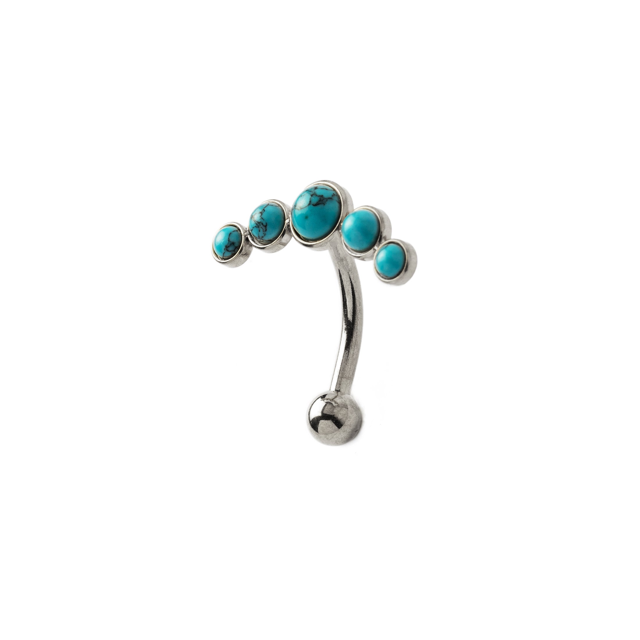 Siti Navel Piercing with Turquoise left side view