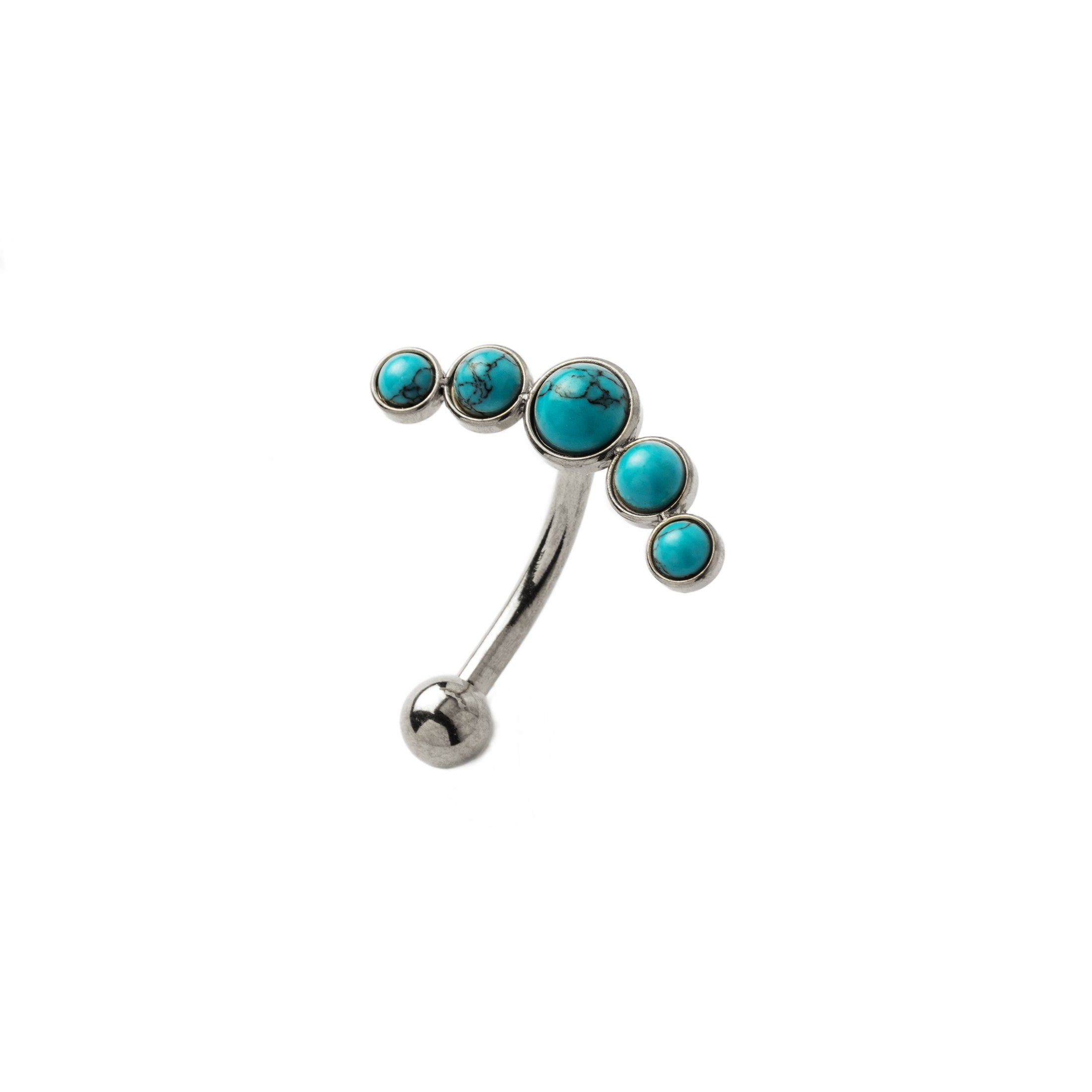 Siti Navel Piercing with Turquoise side view