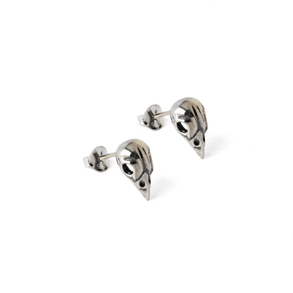 Sparrow Skull Silver Studs right side view