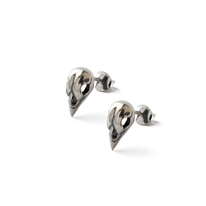 Sparrow Skull Silver Studs left side view