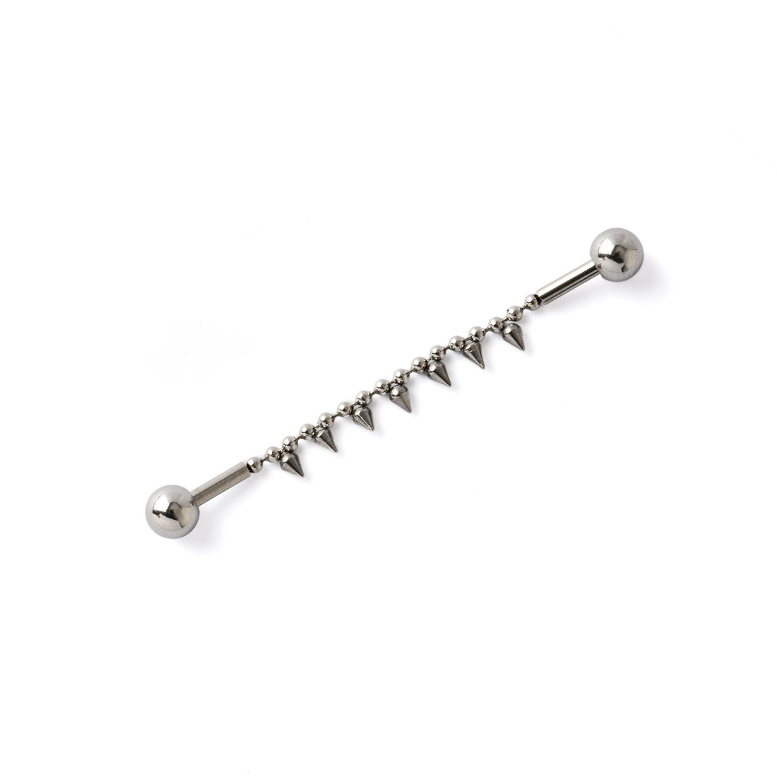 Spikes Industrial Barbell frontal view