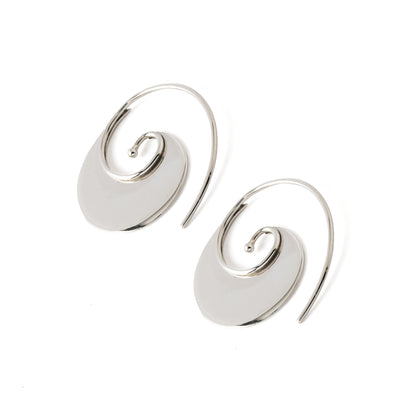 Spiral Wave Earrings left side view