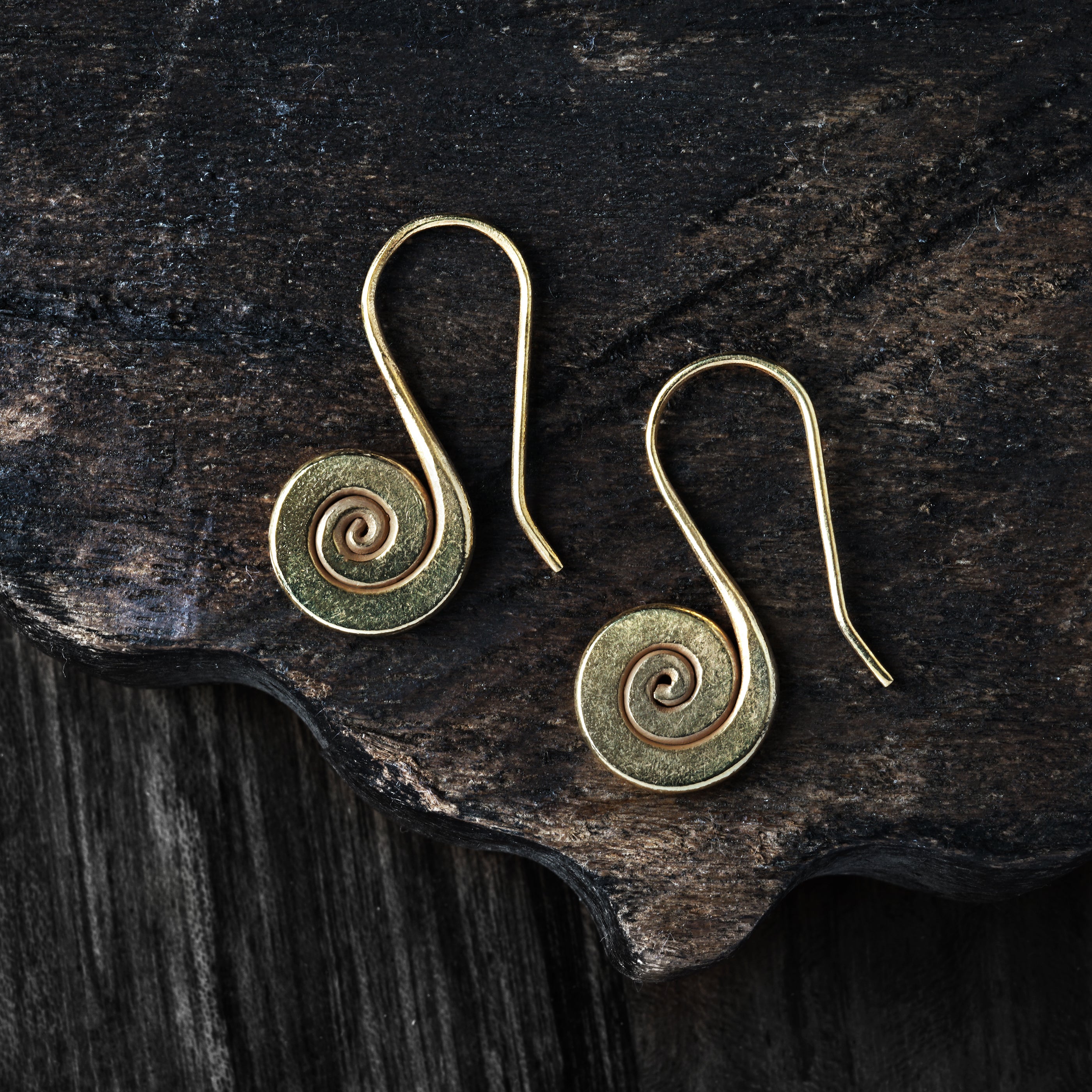 Spiralling Gold Earrings
