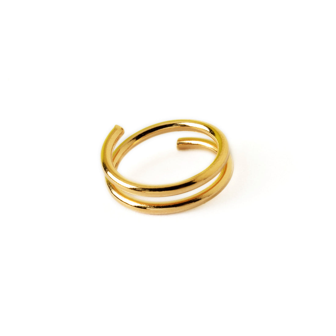 Spiralling Gold Nose Ring right side view