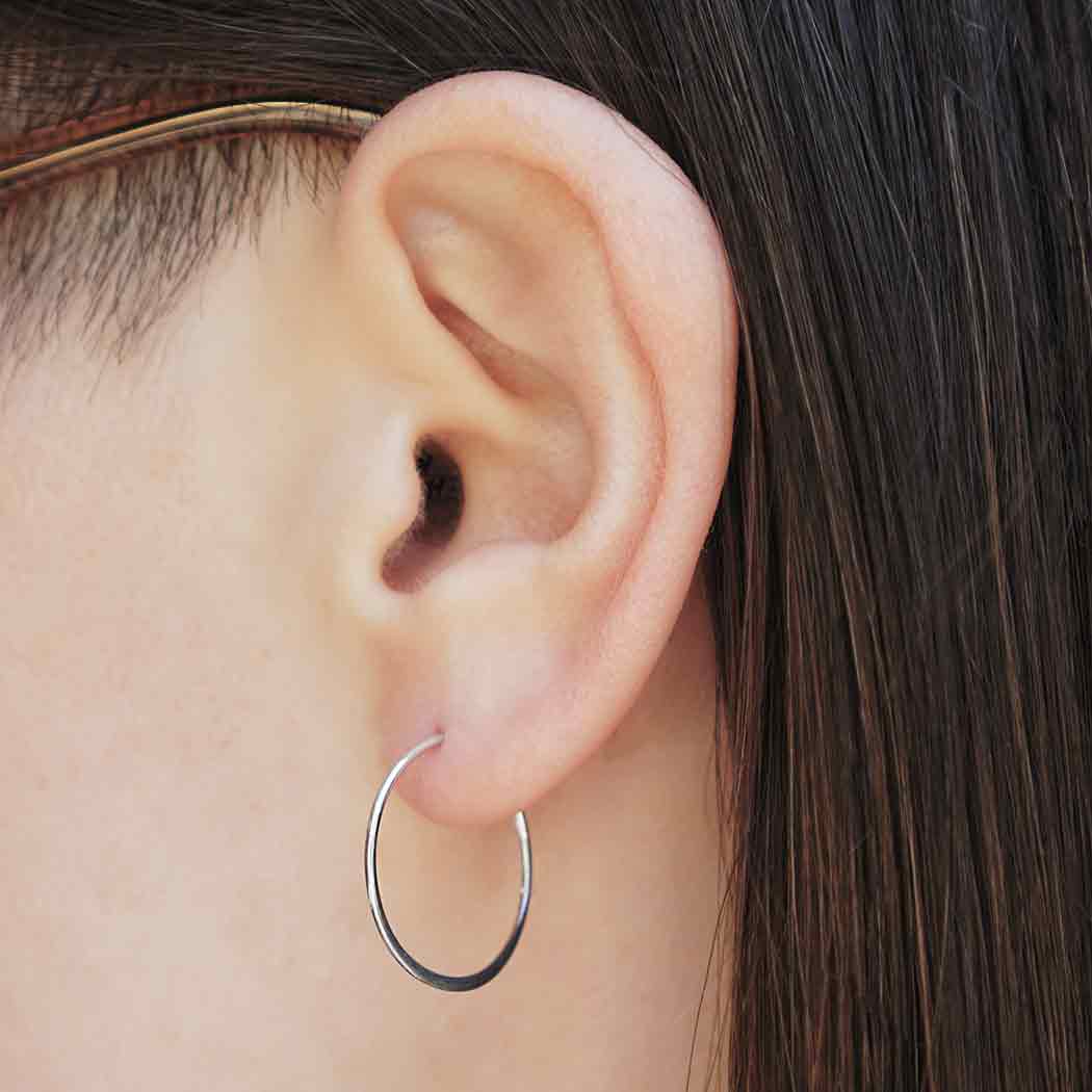 Silver Flat Hoop Earrings