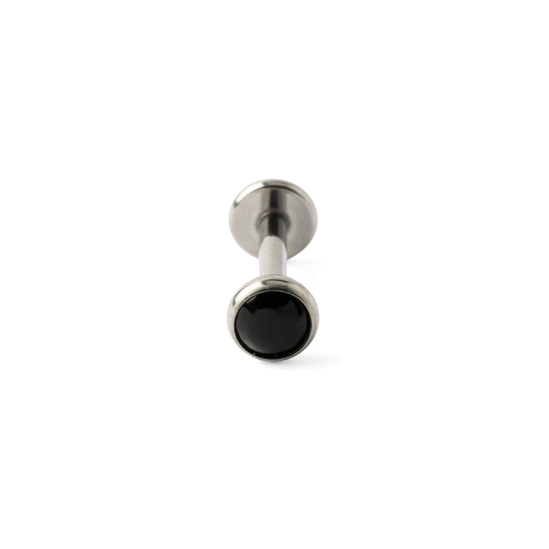 Titanium Labret with Black Onyx