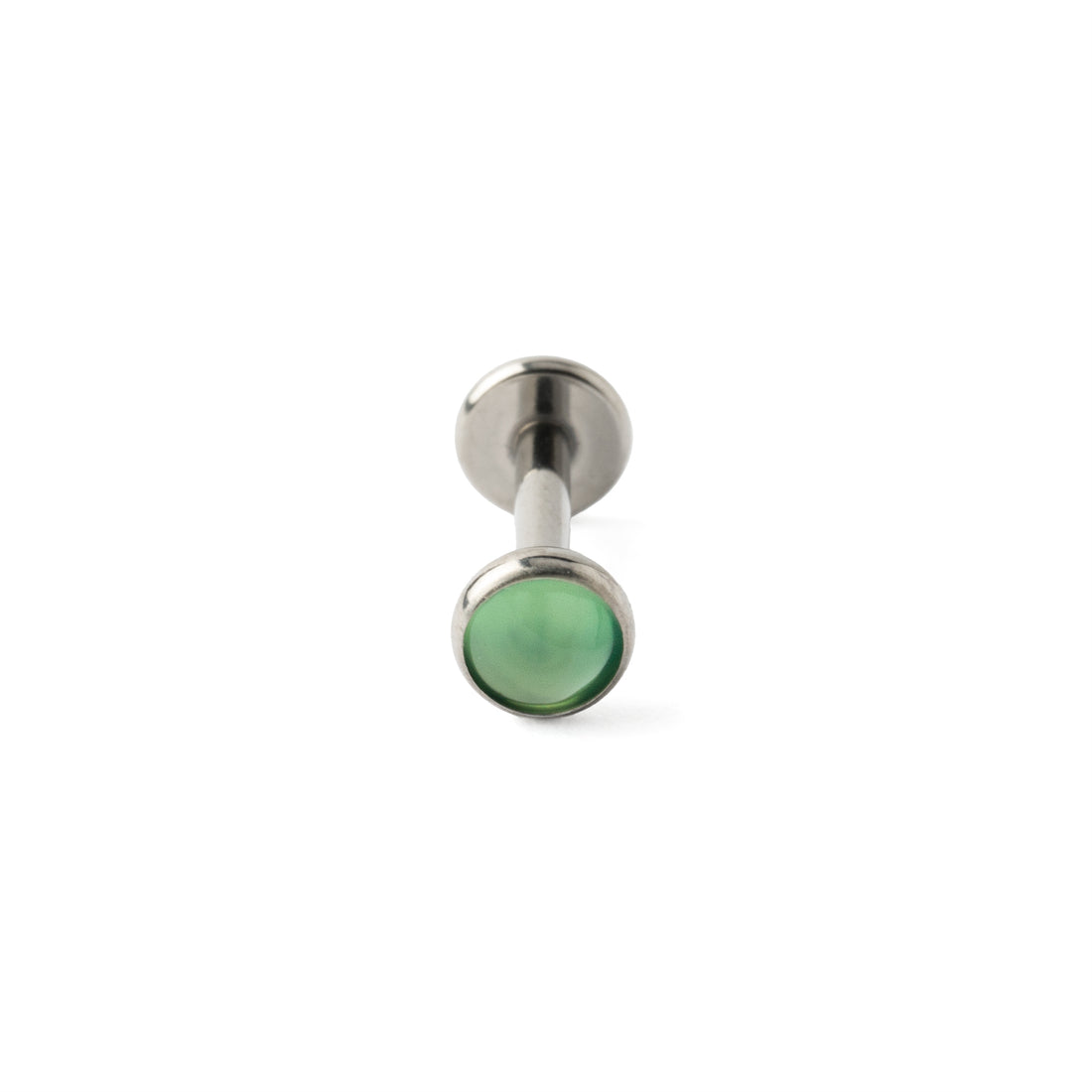 Titanium Labret with Green Onyx