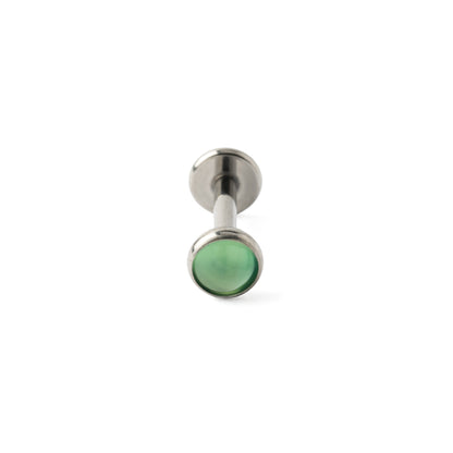 Titanium Labret with Green Onyx