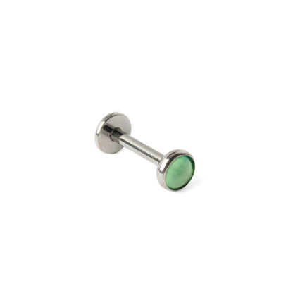 Titanium Labret with Green Onyx