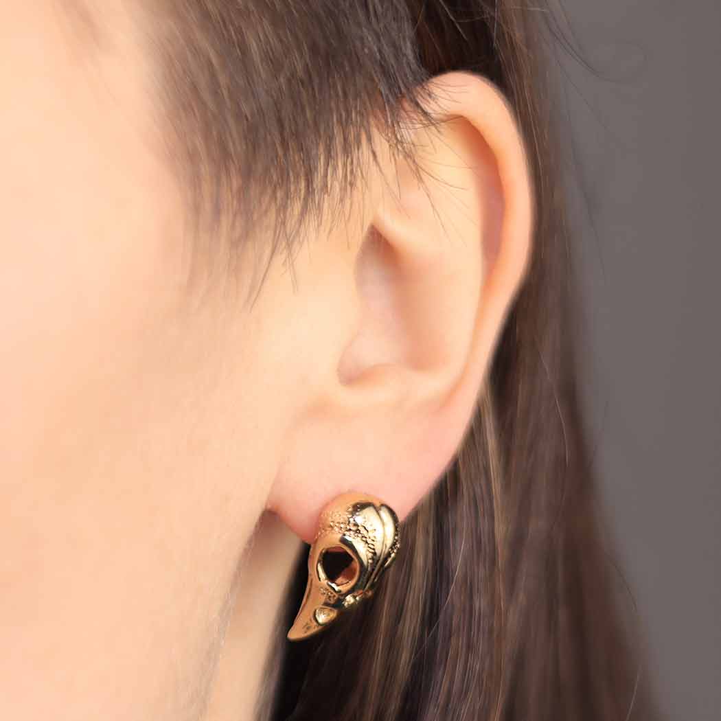 Raven Skull Studs