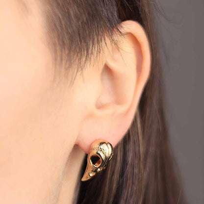 Raven Skull Studs