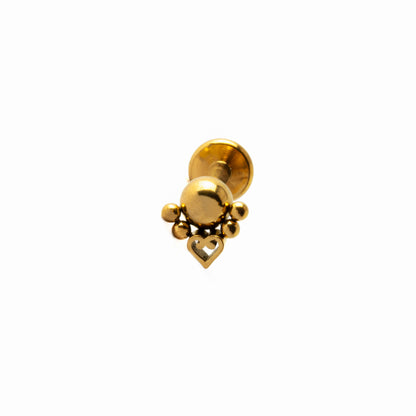 Venus Gold surgical steel internally threaded Labret frontal view