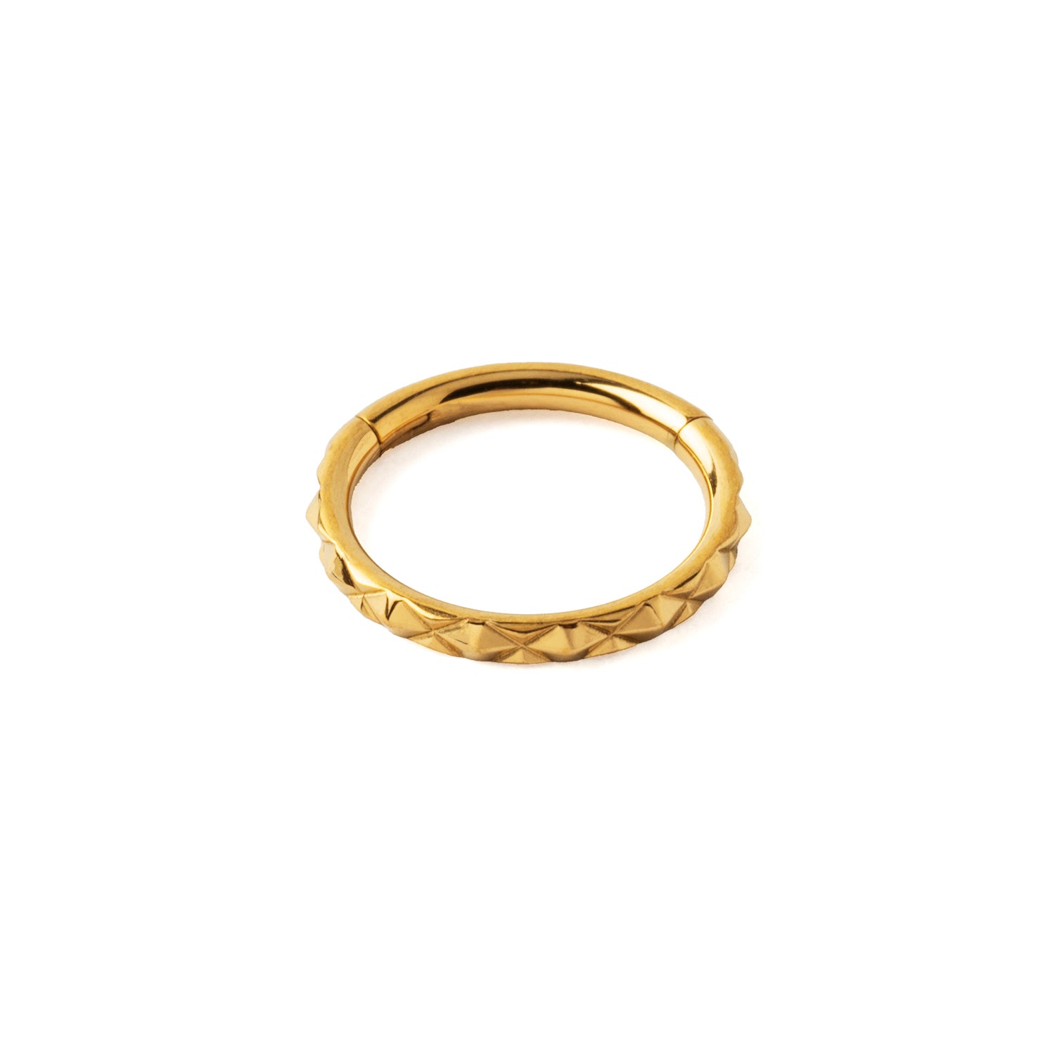 X Faceted Gold Clicker Ring