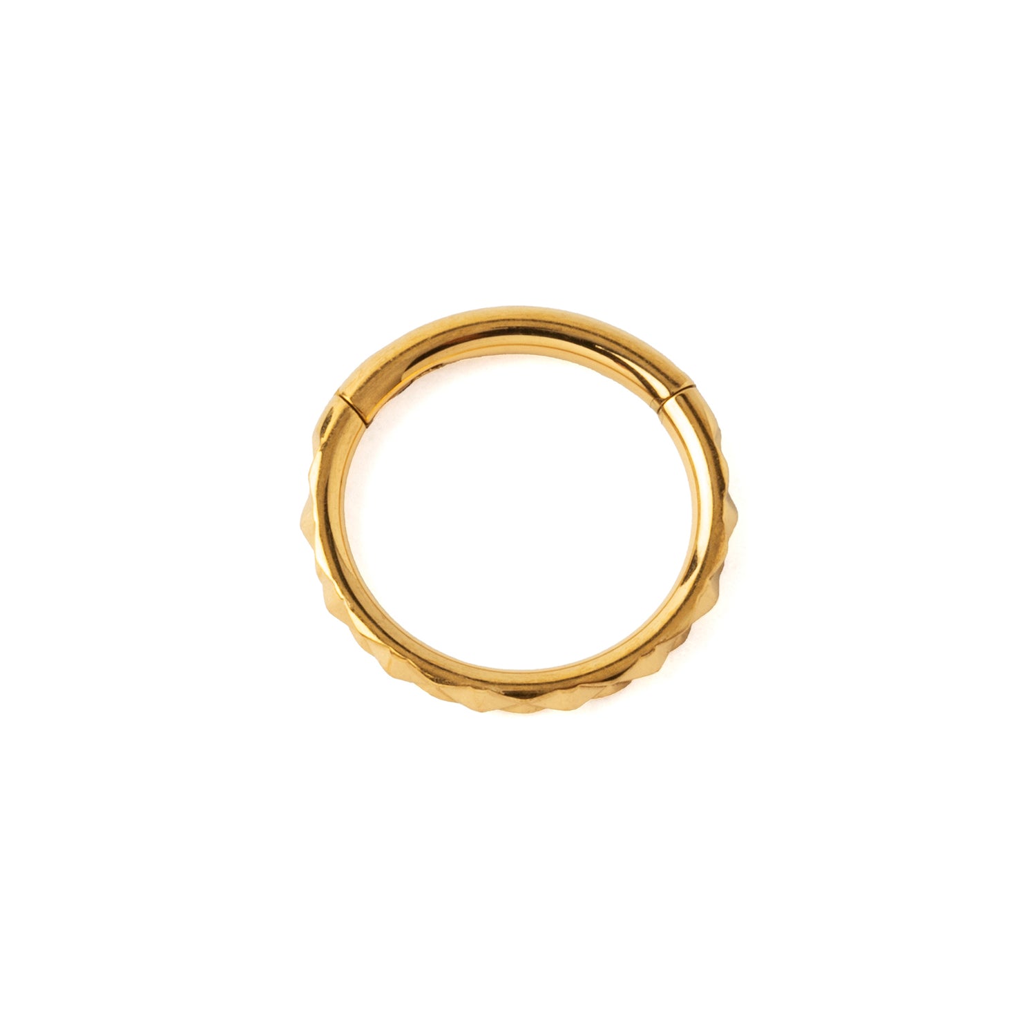 X Faceted Gold Clicker Ring