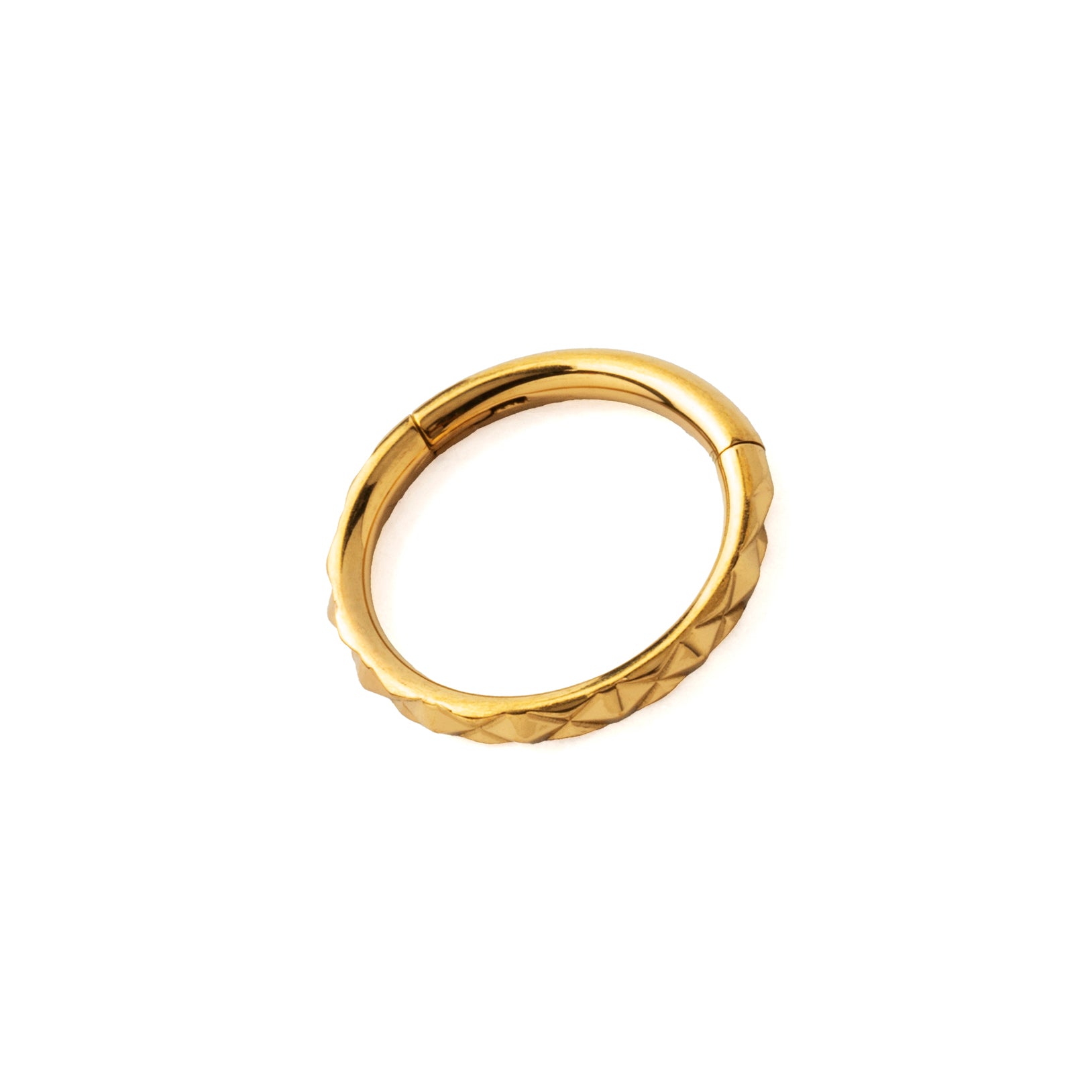 X Faceted Gold Clicker Ring