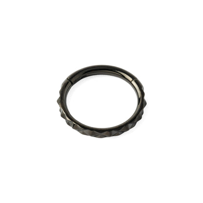 X Faceted Black Clicker Ring