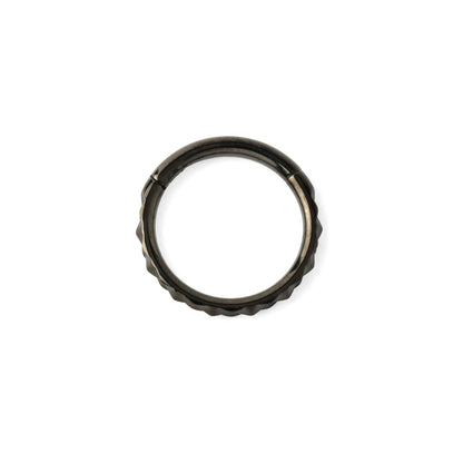 X Faceted Black Clicker Ring