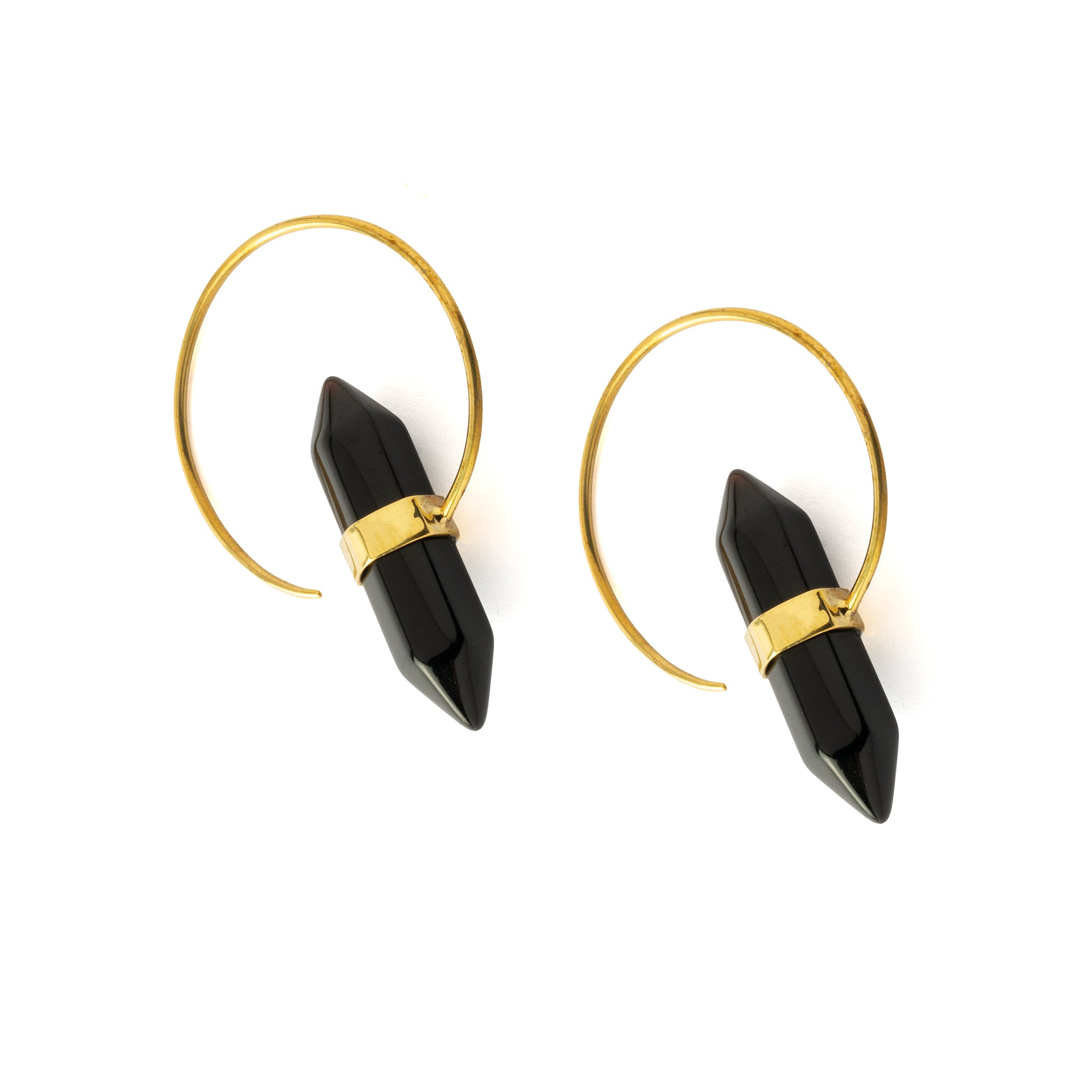 Zen Onyx Hoop Earrings