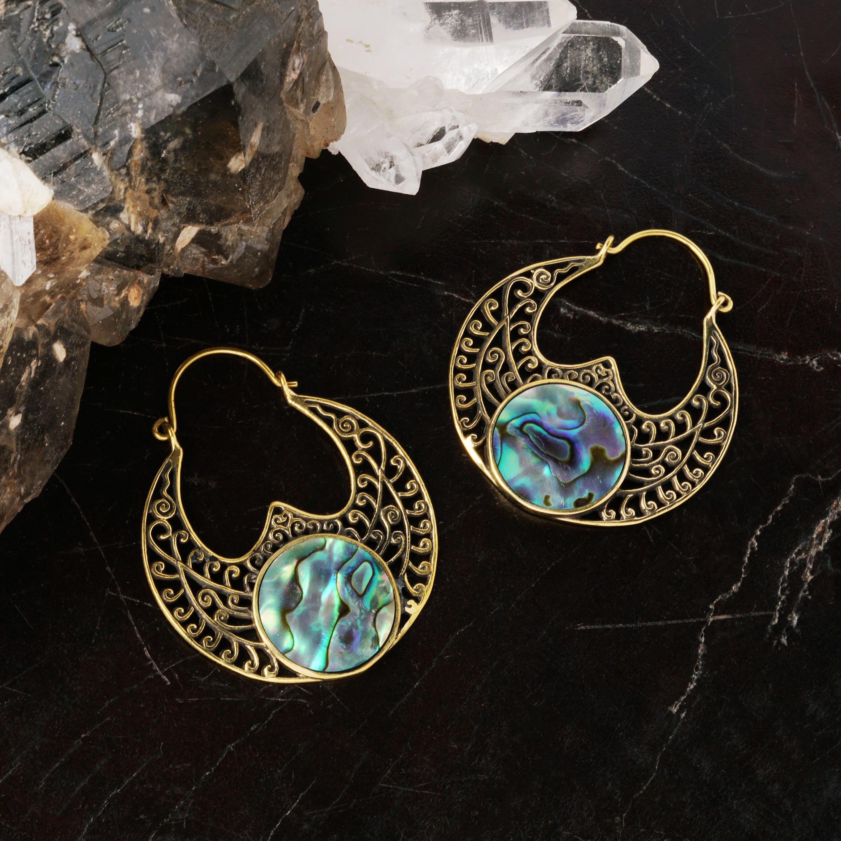 Abalone Filigree Earrings