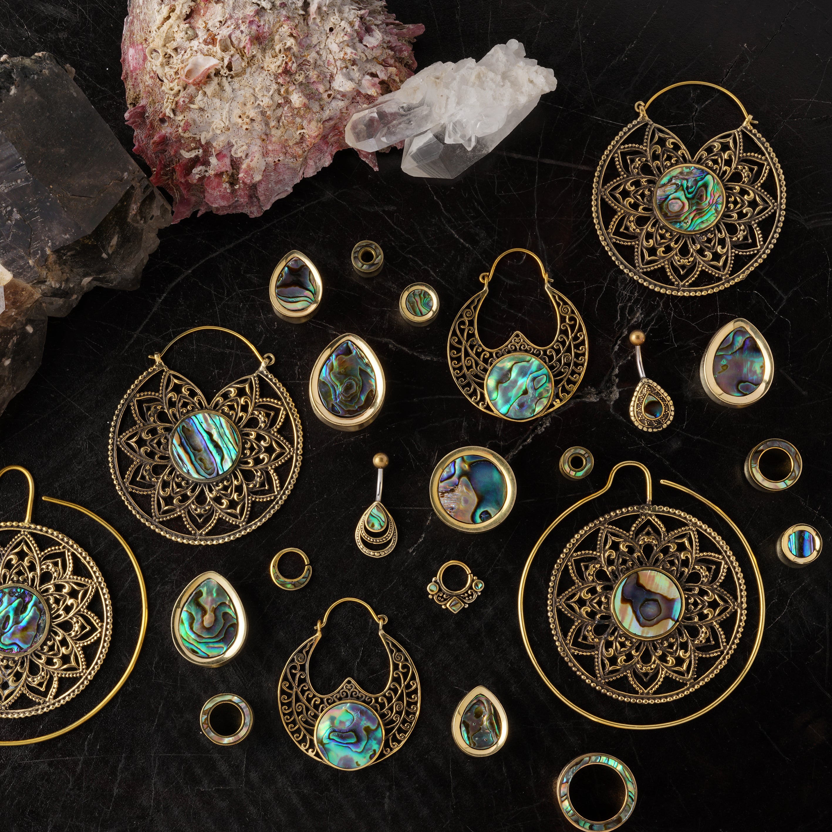 Abalone Grande Hoop Earrings