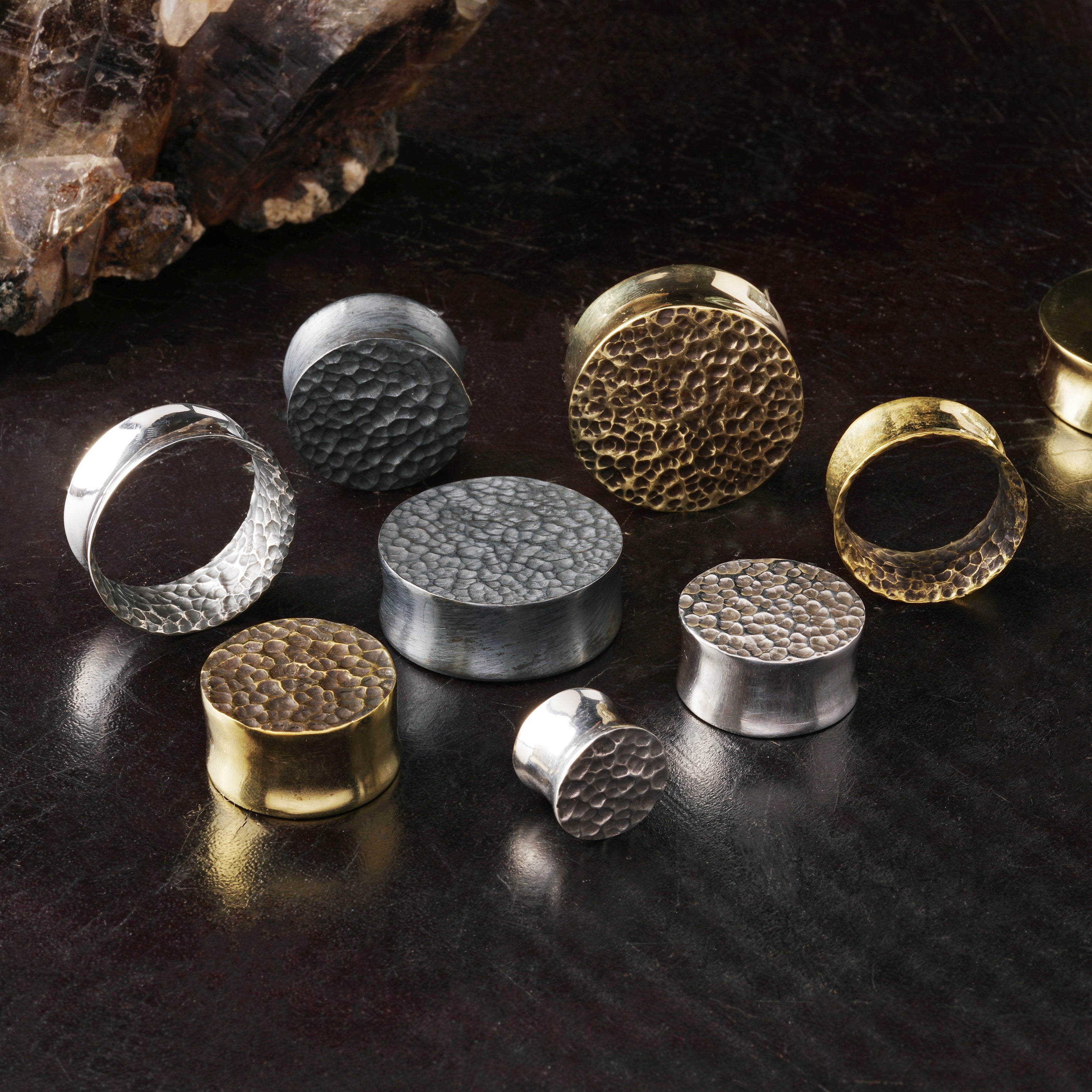 Hammered Brass Tunnels