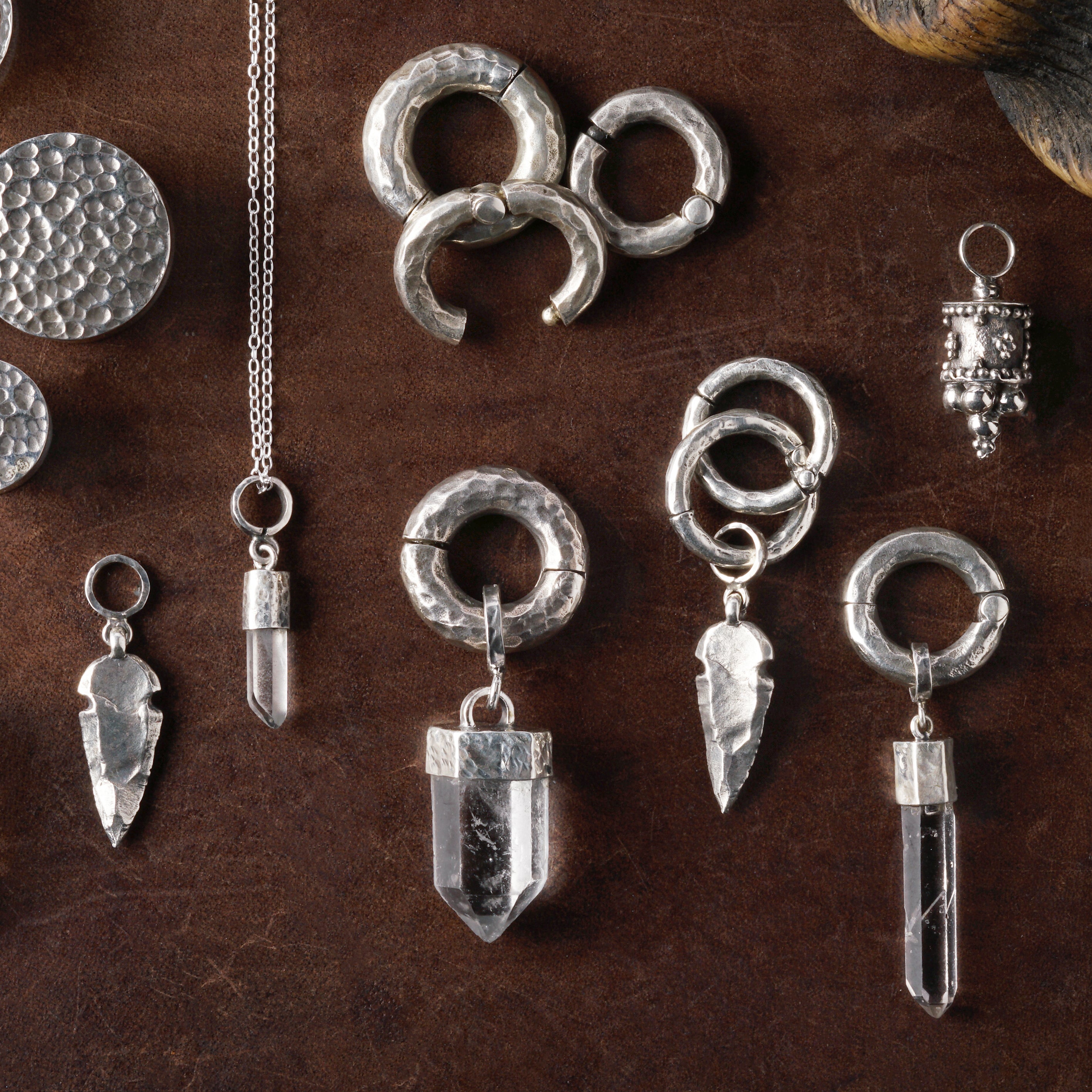 Silver Arrowhead Ear Hangers